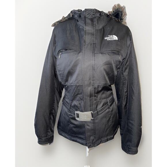 The North Face Goose Down Hyvent Silver Buckle Black Coat Size M - Picture 2 of 14